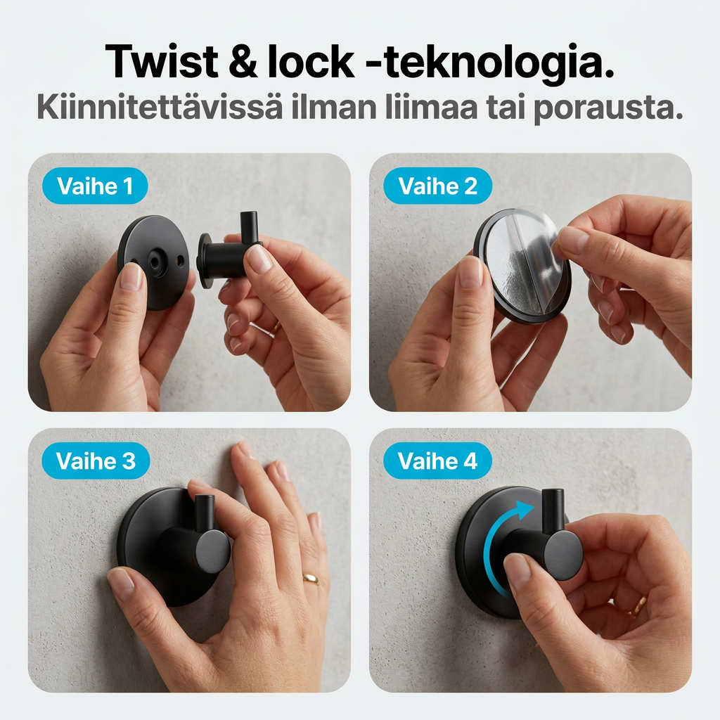 KiinniKoukku — Ripusta ilman poraamista