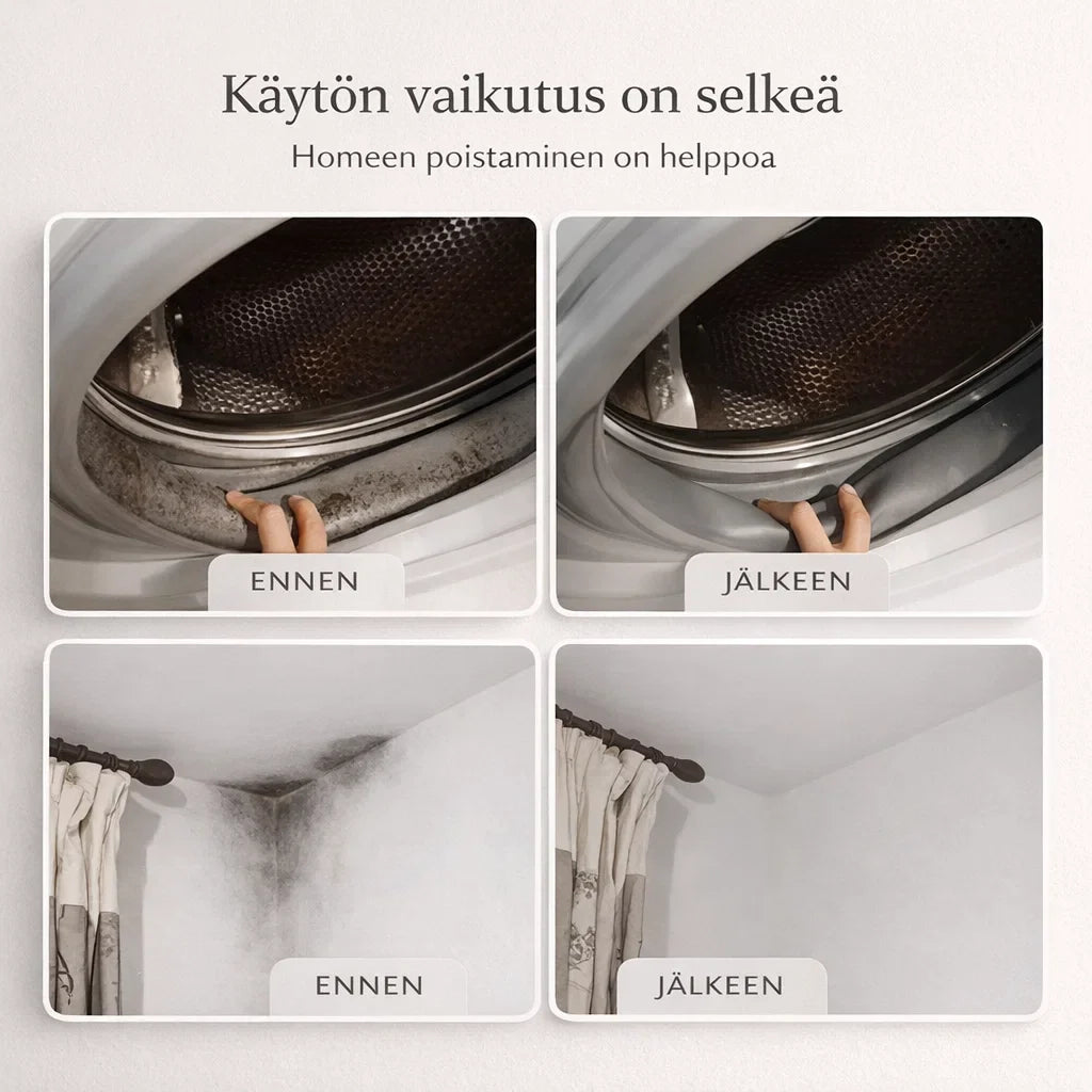 – poistaa homeen ilman hankausta